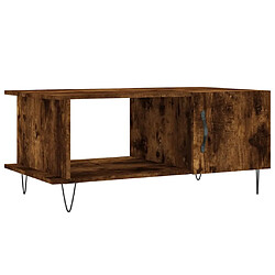 Maison Chic Table basse,Table Console Table d'appoint, Table pour salon chêne fumé 90x50x40 cm bois d'ingénierie -MN40344