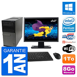 PC Tour Dell 990 Ecran 22" Intel G630 RAM 8Go Disque Dur 1To Windows 10 Wifi · Occasion 