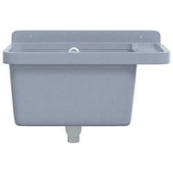 Avis vidaXL Lavabo pour montage murale gris 50x35x24 cm résine