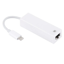 Wewoo Câble adaptateur réseau LAN Ethernet RJ45 à 8 broches, longueur totale: 16 cm, pour iPhone X, 8 Plus & 7 Plus, 8 & 7, 6 Plus & 6 s Plus, 6 & 6s, iPad Blanc