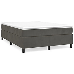 vidaXL Sommier à lattes de lit et matelas Gris foncé 140x190cm Velours