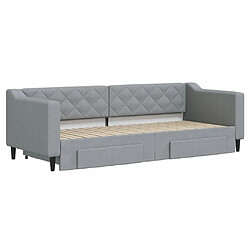 Avis Maison Chic Lit d'appoint avec gigogne et tiroirs | Lit de jour | Lit de repos gris clair 80x200 cm tissu -GKD66534