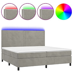 Sommier à lattes,Cadre à lattes de lit pour Adulte matelas et LED Gris clair 200x200 cm -MN26919