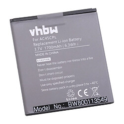 vhbw Li-Ion batterie 1700mAh (3.7V) pour téléphone portable mobil smartphone comme Archos AC45CPL 