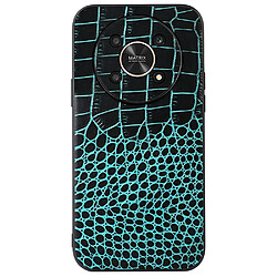 Coque en TPU + cuir véritable anti-rayures, texture crocodile vert pour votre Honor X30