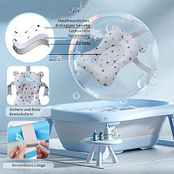 Avis IKIDO Baignoire pliable pour bain bébé, nouveau-nés, coussin de siège de bain bébé offert ,bassin de bain antidérapant avec coussin confortable,bouchon de vidange,facile à ranger (bleu)