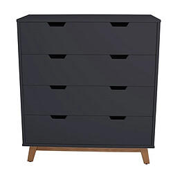 Vs Venta-Stock Commode CORINNA 4 tiroirs gris anthracite.