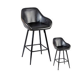 Dansmamaison Duo de tabourets de bar Noir - HYS Duo de tabourets de bar Noir - HYS - L 52 x l 52 x H 90 cm