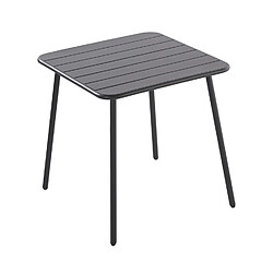 Concept Usine Table de jardin 4 places carrée en acier gris foncé BERGAM