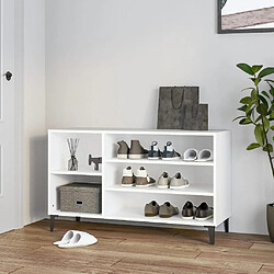 vidaXL Armoire à chaussures Blanc 102x36x60 cm Bois d'ingénierie 