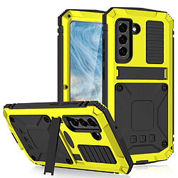 Coque en TPU R-JUST imperméable avec béquille jaune pour votre Samsung Galaxy S21 FE 5G 