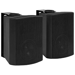 vidaXL Haut-parleurs stéréo muraux 2 pcs noir intérieur extérieur 100W 