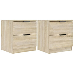 vidaXL Tables de chevet 2 pcs Chêne Sonoma Bois d'ingénierie