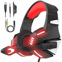 Universal Casque gaming PS4, casque gamer avec micro stéréo annulation du bruit 