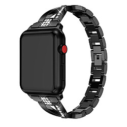 Wewoo Bracelet pour montre connectée Fitbit Versa / Fitbit 2 / Fitbit Lite Edition en métal universel forme de X noir