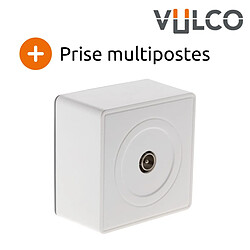 Prise TV D.9,52mm en saillie blanc - gamme Vulco - Zenitech