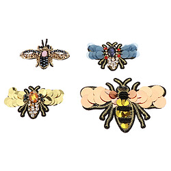 Patch Réparation Patch Décoration Patchs Brodés 4pcs Patch Décoration Patchs Brodés Patch Correctif Motif Abeille pour Vêtements T-Shirt Jeans