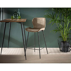 Lisa Design Basti - lot de quatre tabourets de bar - en velours taupe Basti - lot de quatre tabourets de bar - en velours taupe - Taupe