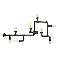 Ideal Lux Applique / plafonnier d'intérieur à 8 ampoules, noir mat, E27 