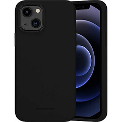 Mercury Goospery Coque de Protection en Silicone Liquide Compatible avec iPhone 14 (6,1``) Silky Soft Touch Full Body Protection Shockproof avec Doublure en Microfibre Douce Noir