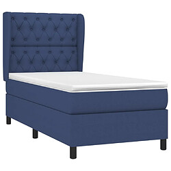 Avis Maison Chic Lit Adulte - Lit simple Lit à sommier tapissier avec matelas moelleux - Meuble de Chambre - Bleu 80x200 cm Tissu -MN80862