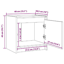 vidaXL Table de chevet Marron miel 40x30,5x40 cm Bois de pin massif pas cher