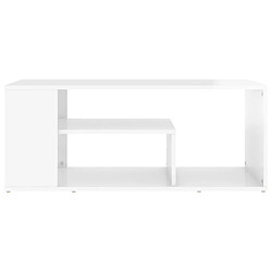 Avis vidaXL Table basse blanc brillant 100x50x40 cm bois d'ingénierie