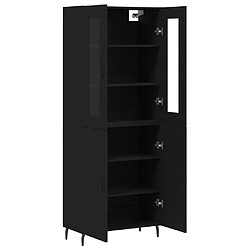 Avis vidaXL Buffet haut Noir 69,5x34x180 cm Bois d'ingénierie