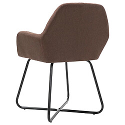 Acheter vidaXL Chaises à manger lot de 2 marron tissu