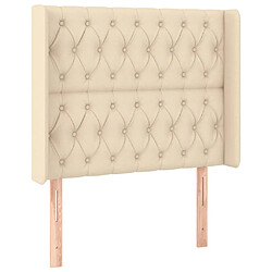 Avis Maison Chic Tête de lit scandinave à LED,meuble de chambre Crème 93x16x118/128 cm Tissu -MN49950