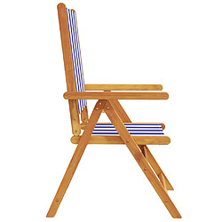 Acheter vidaXL Chaises inclinables de jardin lot de 4 tissu et bois massif