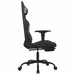 Maison Chic Chaise de jeu, Chaise gaming de massage repose-pied, Fauteuil gamer,Chaise de Bureau Noir et camouflage Tissu -GKD37107 pas cher