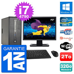 PC Tour HP ProDesk 600 G1 Ecran 19" i7-4790 RAM 32Go Disque 2To Windows 10 Wifi - Occasion