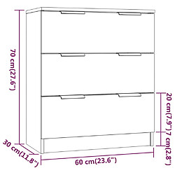 vidaXL Buffets 3 pcs Chêne sonoma Bois d'ingénierie pas cher