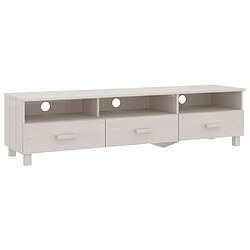 Maison Chic Meuble TV scandinave - Banc TV pour salon HAMAR Blanc 158x40x40 cm Bois massif de pin -MN88715