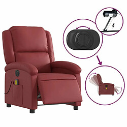 Maison Chic Fauteuil Relax pour salon, Fauteuil de massage inclinable électrique rouge bordeaux -GKD26432 pas cher