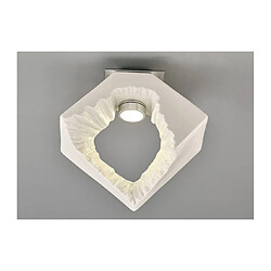 Luminaire Center Plafonnier Salvio carré Sculpture 1 x 3W LED Chrome/blanc