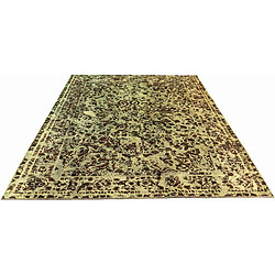 Vidal Tapis de laine 278x192 jaune Vintage Royal pas cher