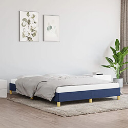 vidaXL Cadre de lit sans matelas bleu 140x190 cm tissu