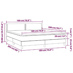 vidaXL Sommier à lattes de lit avec matelas LED Bleu foncé 180x200 cm pas cher