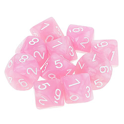 10pcs 10 sided dés d10 dés poliédrique pour dungeons et dragons jeu rose MDD RPG MTG Dice