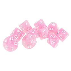 Avis 10pcs 10 sided dés d10 dés poliédrique pour dungeons et dragons jeu rose