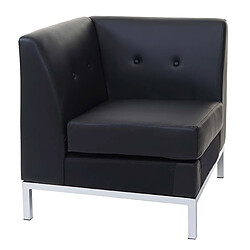 Mendler Fauteuil HWC-C19, système modulaire de fauteuils, coin, sans accoudoirs, extensible similicuir ~ noir