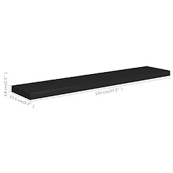 vidaXL Étagères murales flottantes 4 pcs noir 120x23,5x3,8 cm MDF pas cher