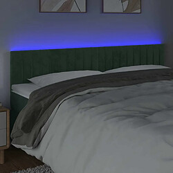 Avis Maison Chic Tête de lit moderne à LED lumineuse pour chambre - Décoration de lit Vert foncé 180x5x78/88 cm Velours -MN43956