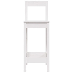 Acheter vidaXL Tabourets de bar lot de 2 blanc 40x41,5x112 cm bois massif pin