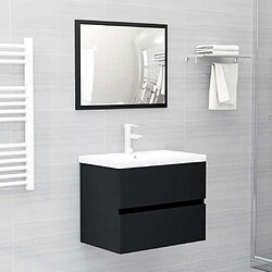 vidaXL Ensemble de meubles salle de bain 2 pcs noir bois d'ingénierie