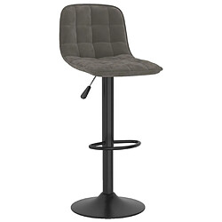 vidaXL Tabouret de bar Gris foncé Velours