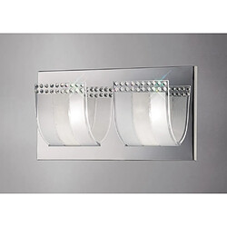 Luminaire Center Applique murale Charis avec interrupteur 2 Ampoules chrome poli/verre/cristal