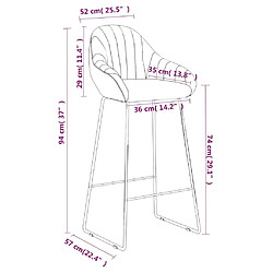 vidaXL Tabouret de bar Gris foncé Velours pas cher